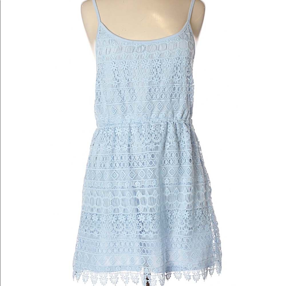 Divided Robin’s Egg Blue Lace Spring Dress Medium Donate
